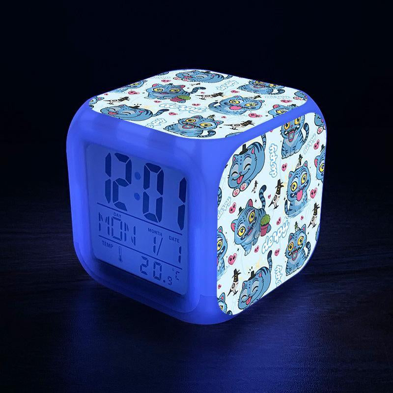 K-Pop Demon Hunters Alarm Clock Colorful LED Digital Clock with Night Light Perfect for Children'S Bedroom or Home Decor Christmas Gift