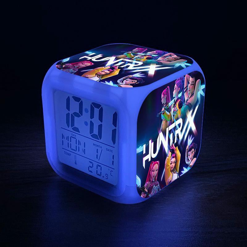 K-Pop Demon Hunters Alarm Clock Colorful LED Digital Clock with Night Light Perfect for Children'S Bedroom or Home Decor Christmas Gift